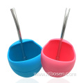 Foldable silicone teacup with filter spoon